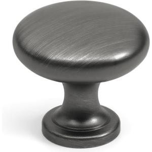 HESTIA HARDWARE 10 Pack | Antique Pewter Cabinet Pulls and Knobs | 1.15 Inch (29mm) Round Silver Knobs for Cabinets and Bathroom Drawers (Z5.10.B)