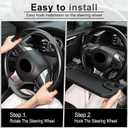JUSTTOP Car Steering Wheel Desk for Laptop,Multipurpose Travel Car Accessories, Car Seat Stand Trays for Eating, Steering Wheel Overhead Table Console(Black)