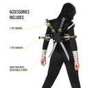 Morph Deluxe Silver Ninja Costume for Boys - Kids Halloween Dress Up Outfit - Black (3-4 Years)