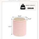 ZOLANOful Round Boucle Storage Ottoman, Sherpa Teddy Fabric Ottoman Footstool with Reversible Tray Lid, Folding Footrest with Storage for Living Room, Bedroom, Dorm, Pink, 14.6" x 14.6" x 17.7"