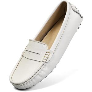 Artisure Women's Classic Comfort Leather Penny Loafers Casual Slip-Ons Lightweight Walking Flats Driving Mocs Boat Shoes 8