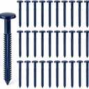 30Pcs 3 Inch Vinyl Shutter Fasteners, Window Shutter Panel Pegs Shutter Screws Lok Pins Plastic Shutter Spike Anchors for Installing Decorative Exterior Wood Aluminum Vinyl Shutter (Classic Blue)