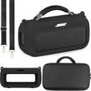 JCHPINE Silicone Cover and Hard Carrying Case for Bose SoundLink Max Portable Speaker, Protective Travel Case for SoundLink Max Speaker Accessories with Shoulder Strap (Black)