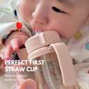 GROSMIMI Flip Top Spill Proof Sippy Cup, PPSU, BPA Free, 6 oz, Stage 2 Straw for Toddlers (Cherry)
