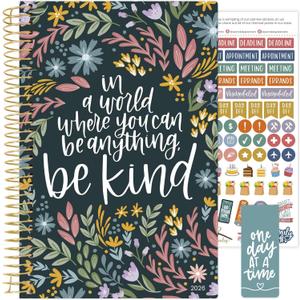 bloom daily planners 2026 Planner (January - December) Calendar Year Organizer - 5.5 x 8.25 - Weekly & Monthly Agenda Book with Stickers & Bookmark - Be Kind