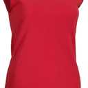 Rosette Womens Sleeveless Undershirt - Cotton  High Neck, Full shoulder design (Small, Red)