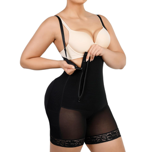 SHAPELLX Tummy Control Shapewear Faja Colombianas Side Zipper Body Shaper Plus Size Postpartum Bodysuit With Butt Lift XL