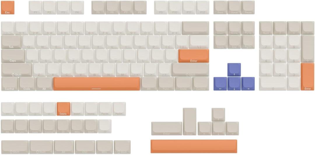 GATERON Dune Low Profile Keycaps, Nature Series PBT Keycaps 135 Keys Set Custom Keycap Set, Universal Compatiability for 100%, 75%, 65%, 60% Low Profile MX Mechanical Magnetic Gaming Keyboard (Dune)