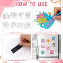 32 PCS Mother's Day Crafts Set Fridge Magnet Kit Paint Your Own Happy Mother's Day DIY Include 32 Magnet 24 Paint Pens Classroom Gifts Favors Party Supplies Home School Activities Decors