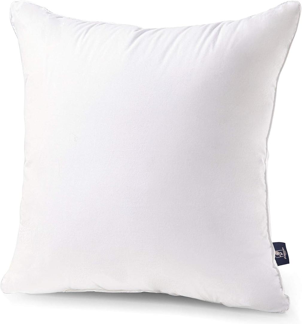 Phantoscope 18x18 Pillow Insert - Throw Pillow Insert with 100% Cotton Cover - 18 Inch Square Form Microfiber Pillow Sham Stuffer - Couch Cushion Pillow, 1 Count (Pack of 1) (White)