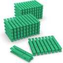 100 Pack Clothes Pins Wooden 2.9 Inch, Clothespins Wood Colorful Clothing Pins for Crafts Classroom Pictures (Green)