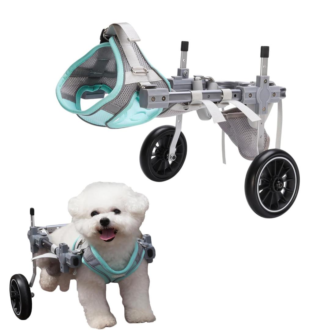 Dog Wheelchair for Back LegsAdjustable Pets Cart Mobility Aids for Little Pets,Chest & Thigh Support,Suitable Small Medium Dogs (Two Wheels, M)