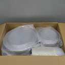 Goodluck 350 Piece Gold Plastic Dinnerware Set for Party, Clear Disposable Plates for 50 Guests, Include: 50 Dinner Plastic Plates, 50 Dessert Plates, 50 Pre Rolled Napkins with Cutlery Set, 50 Cups,Gold, 350 Piece (50 guests)