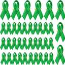 Ribbon Safety Pins Breast Cancer Awareness Safety Pins (Green, 500)