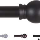 Thestoa Curtain Rods for Windows 48 to 8492 inch, 5/8" Matte Black Curtain Rod, Stainless Steel Small Curtain Rods for Bedroom, Living Room,Kitchen,Farmhouse, Outdoor Curtain rod Black