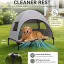 2-in-1 Elevated Dog Bed with Removable Canopy, (Large,49x32x43in).