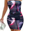 Tube Dress Tube Dresses for Women 2025 Party Mini Club Going Out Vacation Strapless Short Clubbing Bodycon Backless (XL)