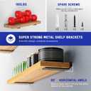 Goovilla Shelf Bracket, Heavy Duty Floating Shelf Brackets 4 inch Long, 6 Pack Brackets for Shelves, Black Coated Metal Wall Shelf Support Brackets with 1/5 Inch Thick and 160 lb. Load Capacity