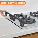 Stainless Steel Stove Gap Covers (2 Pack),Stove Gap Filler for Kitchen, Adjustable 13.8" to 27.5",Stove Gap Guards,Range Trim Kit,Heat Resistant and Easy Clean (Black)