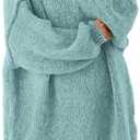 BTFBM Sweaters for Women Fall 2026 Long Sleeve Mock Neck Cable Knit Oversized Sweater Pullover Tops Thick Winter Clothes M