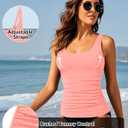 Aqua Eve Tankini Tops for Women Swimwear Top Only Tummy Control Bathing Suit Top No Bottom (Available in Plus) (Pink, XXL)
