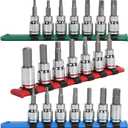 DURATECH Allen Bit Socket Set, 3/8'' Drive Torx, 21-Piece, Premium CR-V Socket and S2 Bits, Metric&SAE