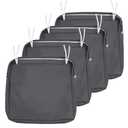 NettyPro Patio Cushion Covers Replacement Set 4 Water Repellent UV Resistant Outdoor Chair Seat Cushion Slipcover with Zipper and Tie, 24 x 24 x 4 Inch, Grey