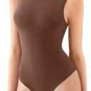 REORIA Women's Sexy High Neck Sleeveless Bodysuit Mock Turtleneck Basic Tank Tops Going Out, Size S