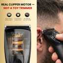 Hair Clippers for Men, Cordless Hair Clipper Kit, Adjustable 4 Length Setting, 2-Speed Settings, Replaceable Ceramic Blade Heads, Rechargeable Hair Clippers for Family (Black)