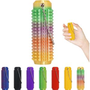 3 x Little Ouchies Pain Fidget, Pain Stim Fidget for Stress Relief & Focus, Little ouchies, Mini Fidget Toys, 3D Printed with Hard Spiky Fidget Massage Keychain (Rainbow)