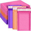 Henoyso 162 Pcs Colored Small Bubble Mailers 4x6 Inch Poly Shipping Envelopes Bulk Adhesive Shipping Bags Cushioning Padded for Mailing Packaging (Orange)
