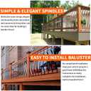 32.25 x1 Deck Balusters 26 Pack,Metal Wave Arc Deck Spindles with Screws,Wrought Iron Balusters for Deck Railing, Heavy Duty Staircase Balusters for Wood Composite Deck for Proch, Balcony