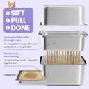 Stainless Steel Sifting Litter Box with Lid for Pine Pellets,Extra Large XL Pellet Litter Box Sifter with Removable Drawer Pan for Big Cats,Metal Litter Sifting Pan 23.5" x 15.7" x 8"