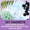Generic 100Pcs Craft Magnets Glass Ceramic Ferrite Magnet with Adhesive Backing and Transparent Clear Glass Cabochons for DIY Craft Fridge Refrigerator Magnets (50 Sets,1nch)