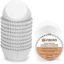 Gifbera White Metallic Foil Cupcake Liners Standard Size Baking Cups, 200-Count