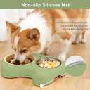 Slow Feeder Dog Bowls, Stainless Steel Water Bowl, Slow Eating Dog Bowls Breed Set, Slow Feeder Dog Puppy Bowls Anti-Choking for Medium Small Breed Size Dogs and Cats, Green