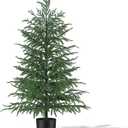 4FT Artificial Norfolk Pine Tree, Realistic UV Rated Shrubs Fake Potted Plants, Faux Bushes for Christmas Decorations Outdoor Indoor Home Front Porch Decor