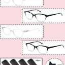 Reading Glasses Womens Ladies Readers +0.50 Stylish Women's Magnifying Cheaters Glasses 4 Pack Lightweight Comfortable Fit (Black,Clear Frames)