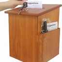 Donation/Charity/Suggestion Box,Wooden Church Collection Fundraising Box, Charitable Donation Suggestion Suggestion Box List Lock Box Ballot Box Wall Hanging with Lock Box , Size (7*7*6) Inches