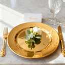 6 Pack 13'' Gold Dinner Charger Plates Set, Reusable Stainless Steel Round Plate Chargers Bulk for Easter Elegantes Party Wedding,  Gold, Modern