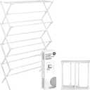 ZOES HOMEWARE 4-Tier Clothes Drying Rack, 4ft High Foldable Drying Rack Clothing for Indoor & Outdoor, Portable Collapsible Laundry Dryer for Laundry Room and Apartment, White 29" L x 49" H x 11.5" W