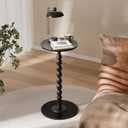 Side Table- Narrow Side Table, Small End Table, Black Luxury Living Room Side Tables for Small Spaces for Living Room, Bedroom, Bathroom, Corners and Office
