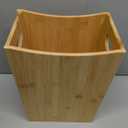MOOACE Small Trash Can, Bamboo Bathroom Trash Can, Office Waste Basket, Rectangular Garbage Can with Handle, Decorative Natural Trash Recycling Bin for Bedroom Living Room Kitchen 2 Gallon