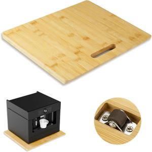 GuanQiao Bamboo Appliance Slider, Sliding Tray for Coffee Maker, Coffee Pot Rolling Tray with Wheels, Coffee Slider Tray for Kitchen Countertop, Cabinet, Wide - Medium (13"D x 14"W)