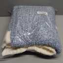 Snuggle Sac Blue Throw Blankets for Couch, Reversible Super Soft Warm Blankets Cozy Knit Blanket Fuzzy Plush Throws for Sofa, Bed, Gift, Heather Blue, 50 x 60 inches
