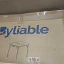 Byliable 34" Folding Square Card Table, Portable Heavy Duty HDPE Fold-in-Half Folding Table with Carrying Handle for Indoor/Outdoor Use Ideal for Picnic, Camping, Parties, White, 34IN