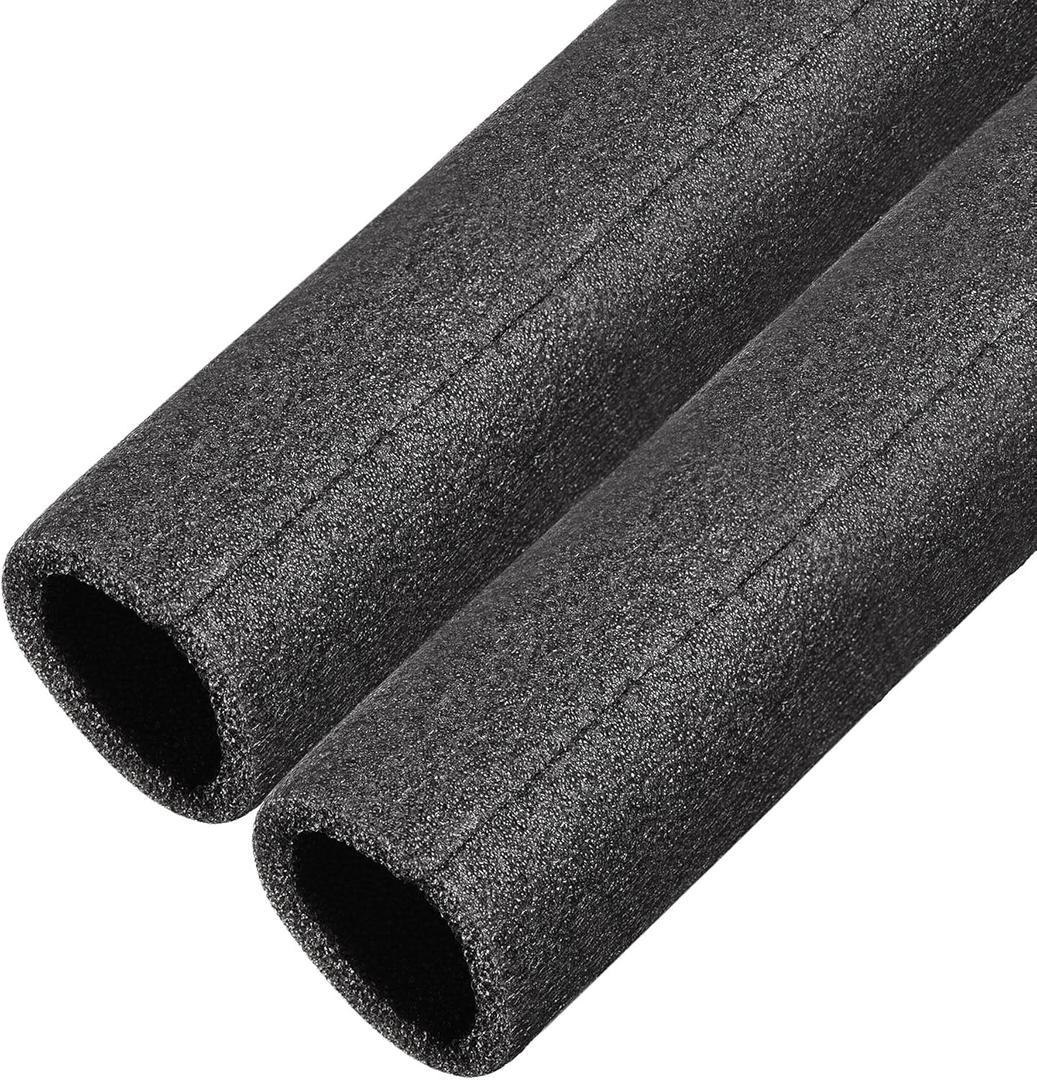 uxcell Foam Tube 1.64 Ft Length 1.17in ID 1.56in OD Hollow Pipe Cover for Protecting Pipes and Heat Preservation Black 2 Pack