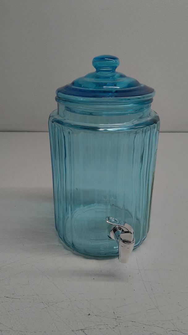 Glass Beverage Dispenser, Blue 5,8L