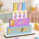 Easter Religious Decorations Christian Easter Decorations Blessed Signs Wooden Table Decor for Home Office Living Room Bathroom Bedroom Farmhouse Shelves Desk 6.4x6.4x0.2 inches