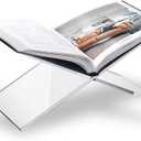 SK Acrylic Book Stand Large - 6 x 12 x 6" - Quran Holder - Coffee Table Book Stand - Cookbook Stand for Kitchen - Home and Table Decor